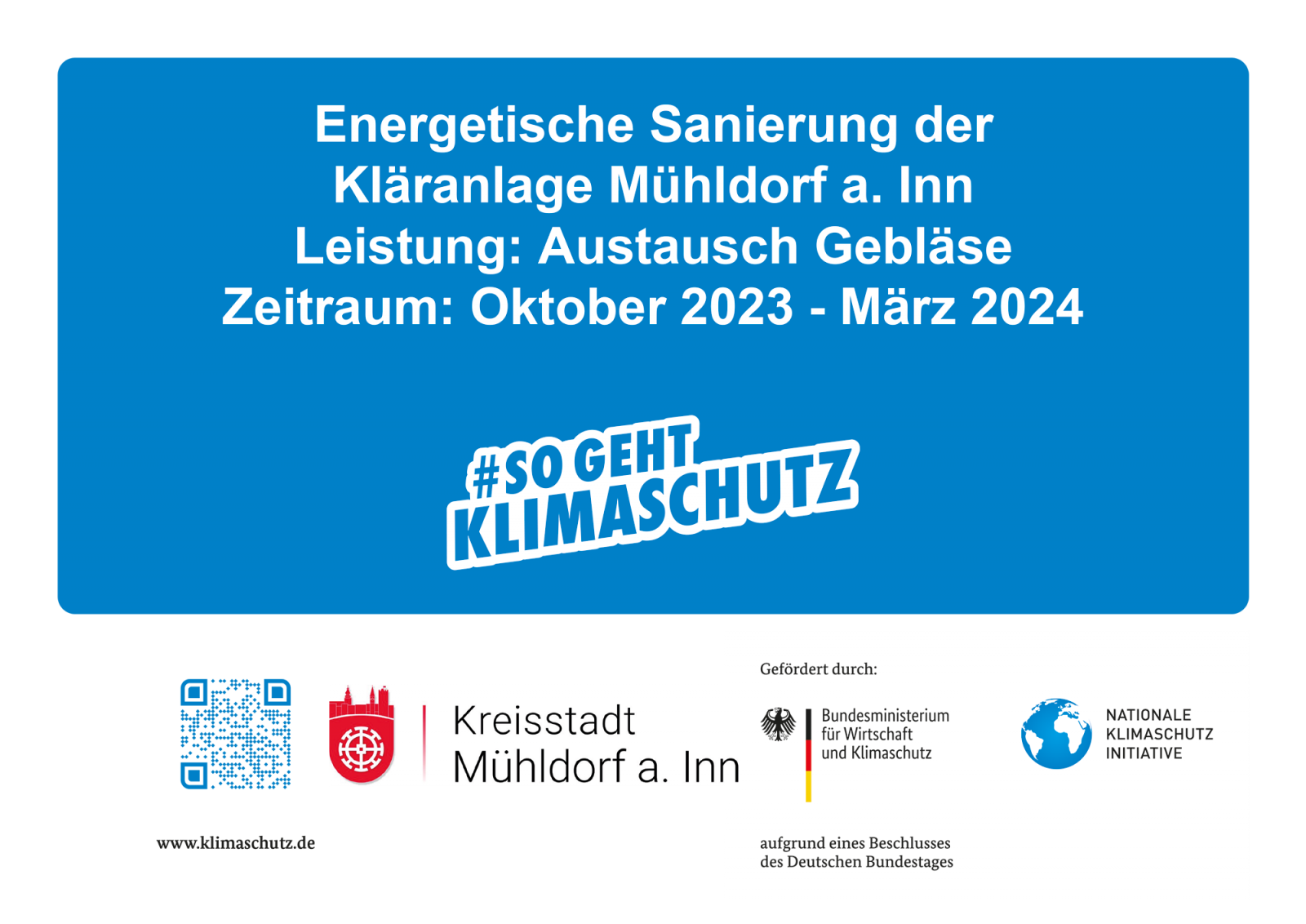 Infotafel Energetische Sanierung Kläranlage Infotafel Energetische Sanierung Kläranlage